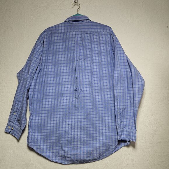 Ralph Lauren Mens L 16 1/2 34/35 Cotton Checks Polo Pony Yarmouth Shirt Preppy - Picture 5 of 8